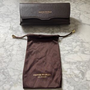 Oliver Peoples Dark Brown Eyewear Case and Pouch